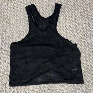 Bombshell black mesh workout top